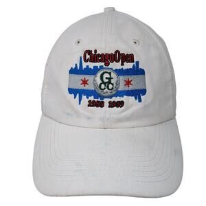 Chicago Open Strapback Hat White One Size Adjustable Embroidered Srixon